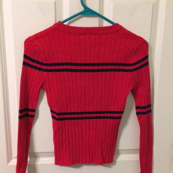 Super stretchy sexy cropped ribbed, striped sweater junior Large - Picture 5 of 12